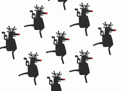Minimalist Animation Dancing Reindeer GIF