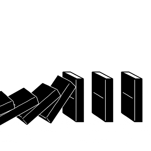 Minimalist Black Dominos Falling GIF