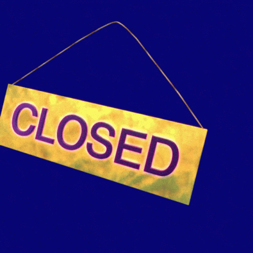 Minimalist Closed Stay Closed Sign GIF