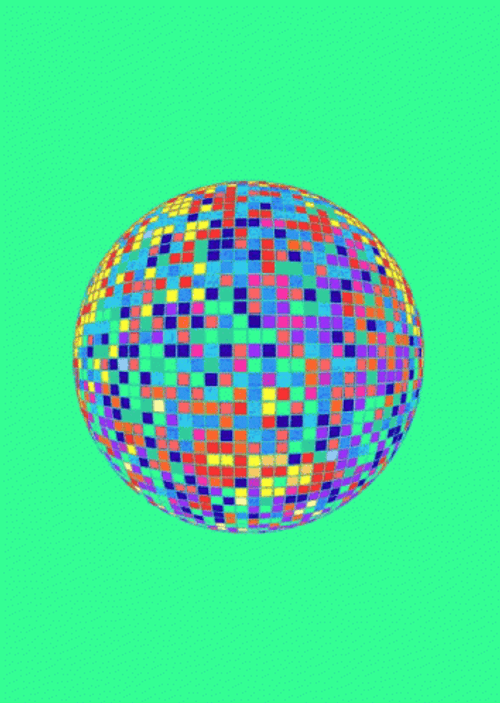 Minimalist Colorful Disco Ball GIF