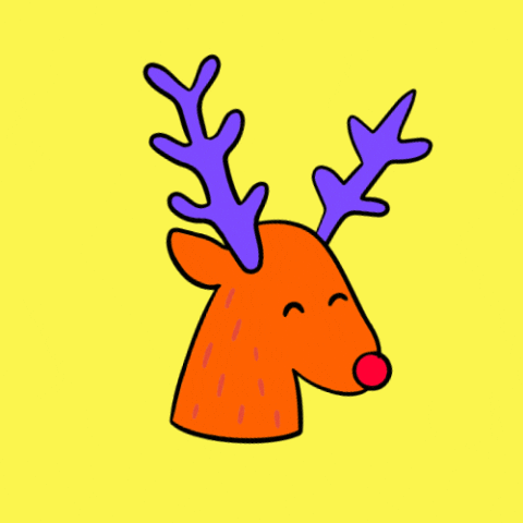 Minimalist Dancing Reindeer Head GIF