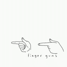 Minimalist Finger Guns Drawing GIF