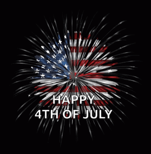 Minimalist Firework Happy Fourth Of July GIF