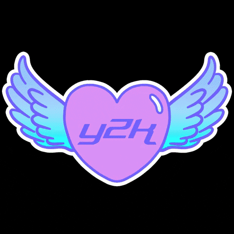 Minimalist Gleaming Y2k Winged Heart GIF