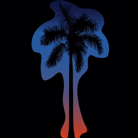 Minimalist Palm Tree Lighting Up GIF