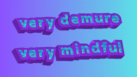 Minimalist Purple Text Very Demure GIF