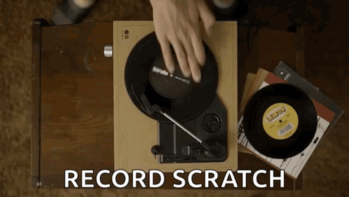 Minimalist Record Hand Scratch GIF