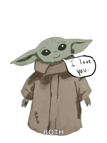 Minimalist Star Wars Baby Yoda I Love You GIF