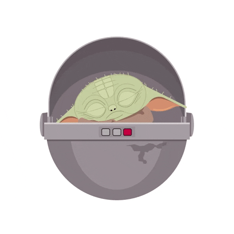 Minimalist Star Wars Baby Yoda Sleeping GIF
