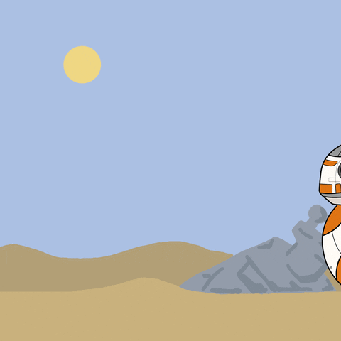 Minimalist Star Wars Bb 8 Passing By GIF