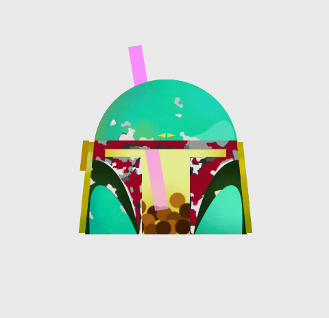 Minimalist Star Wars Boba Fett Head GIF