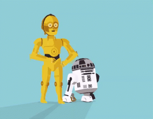 Minimalist Star Wars C3po And R2d2 GIF