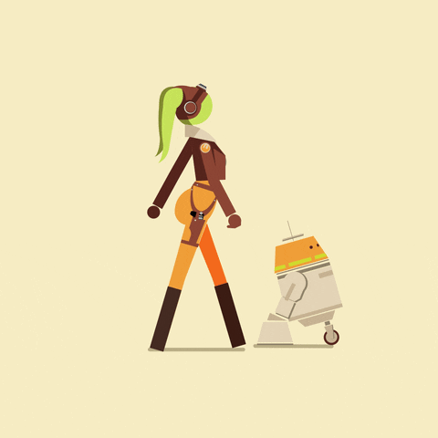 Minimalist Star Wars Chopper And Hera Syndulla GIF