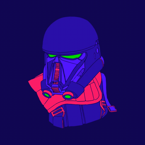 Minimalist Star Wars Death Trooper Portrait GIF
