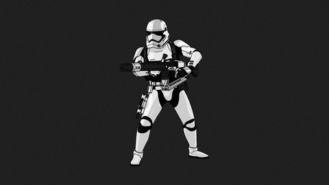 Minimalist Star Wars Stormtrooper Firing Gun GIF