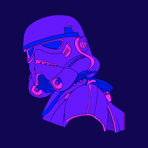 Minimalist Star Wars Stormtrooper Portrait GIF