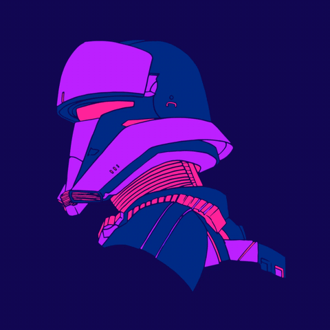 Minimalist Star Wars Tank Trooper Portrait GIF