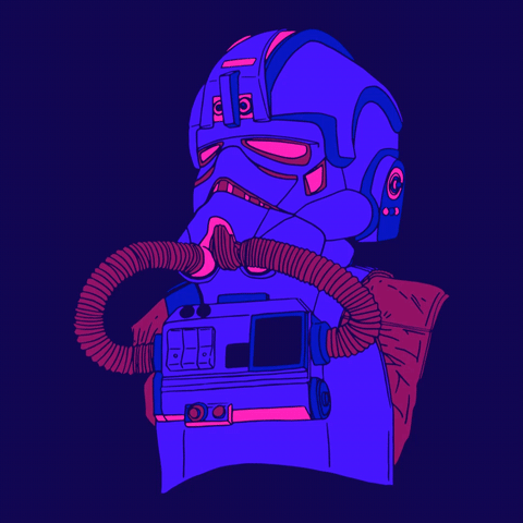 Minimalist Star Wars Tie Fighter Pilot Portrait GIF