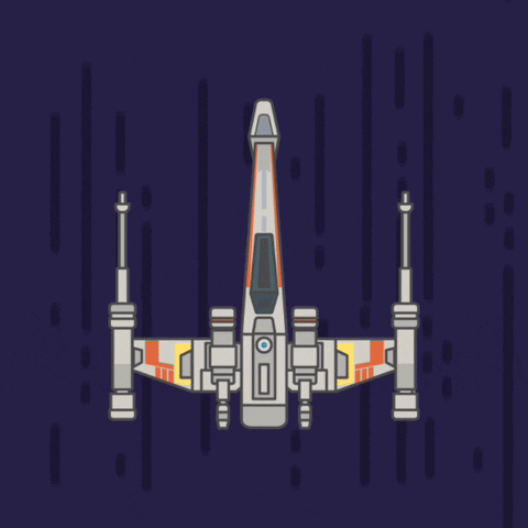 Minimalist Star Wars X Wing Starfighter GIF