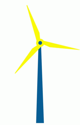 Minimalist Yellow Blue Spinning Windmill GIF