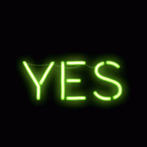 Minimalist Yes Neon Green GIF
