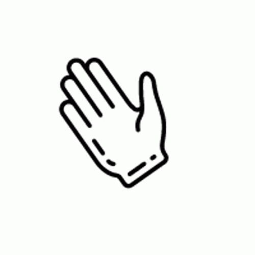 Minimalistic Waving Hand Gesture GIF