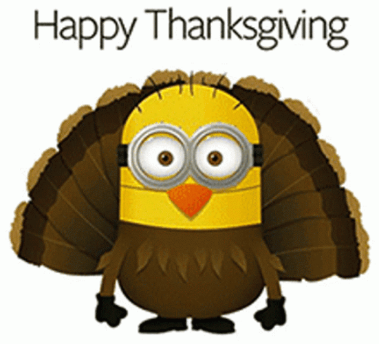 Minion As Turkey Animated Thanksgiving  GIF