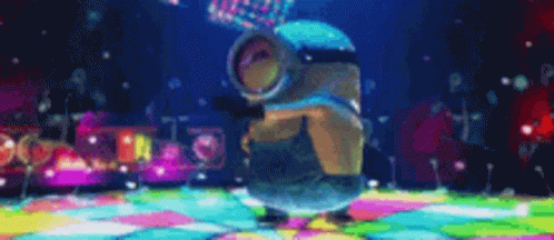 Minion Dancing on Disco Floor at Party