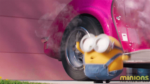 Minion Despicable Me Pink Car GIF