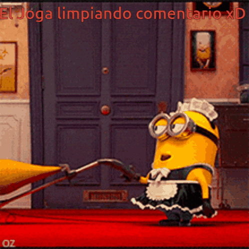 Minion Dressed as Maid Cleaning