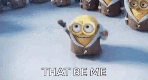 Minion From Despicable Me Waving In Snow GIF