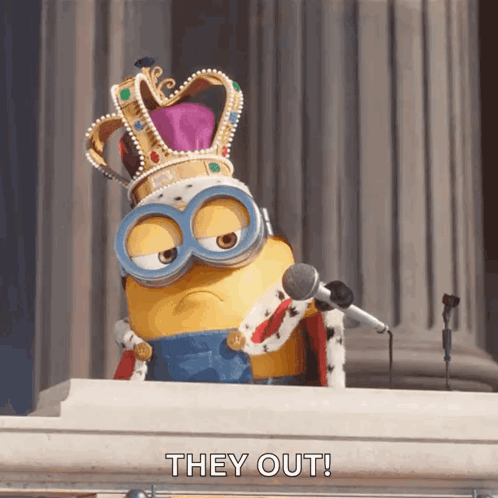 Minion in Crown and Robe Speaking