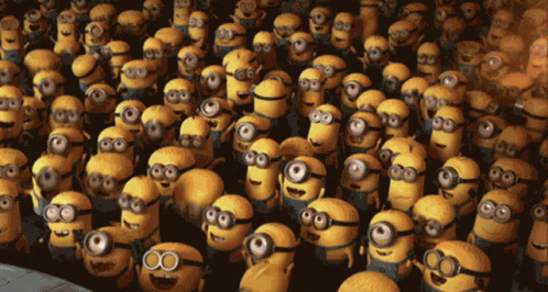 Minion In Overalls With Red Light On Ears GIF