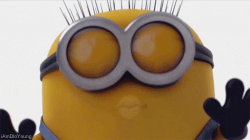 Minion Kisses Glass Wall GIF