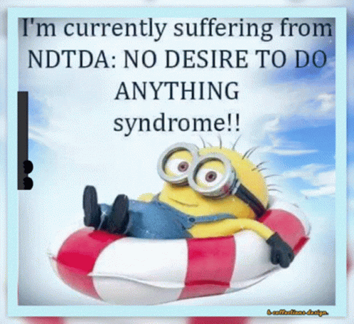 Minion Laying on Life Preserver Suffering