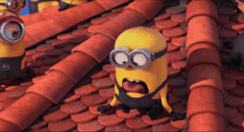 Minion On A Roof Yuck GIF