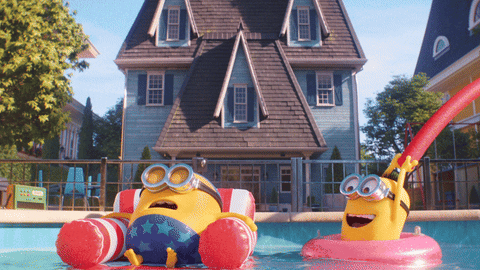 Minion Playing In The Pool GIF