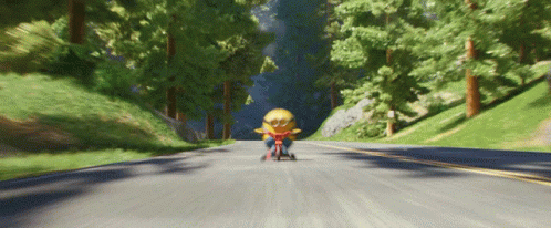 Minion Riding Tricycle in Woods