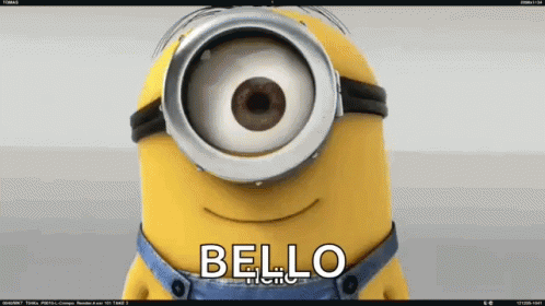 Minion with Big Eye Saying Bello
