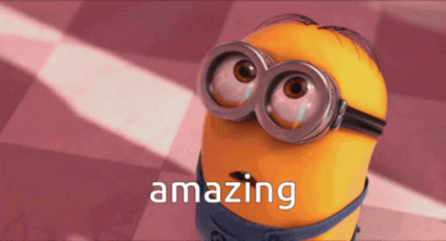 Minion with Goggles Saying Amazing