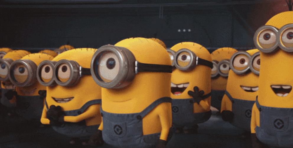 Minions Excitedly Waiting GIF