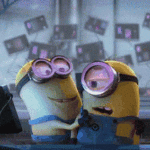 Minions Funny Hug GIF