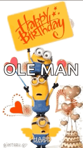 Minions Holding Happy Birthday Sign