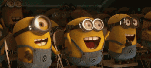 Minions In Overalls And Goggles GIF