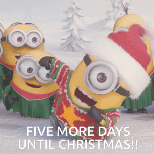 Minions in Santa Hats Counting Down to Christmas