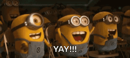 Minions Laughing And Saying Yay GIF