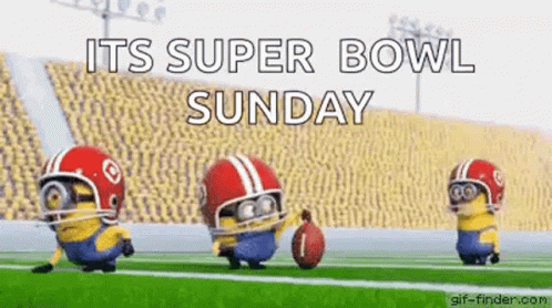 Minions Playing Football on Super Bowl Sunday