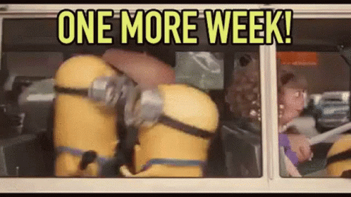 Minions Sitting in Bus Saying One More Week