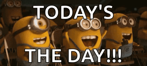 Minions Smiling Saying Today's the Day