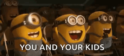 Minions Standing Together You And Your Kids GIF